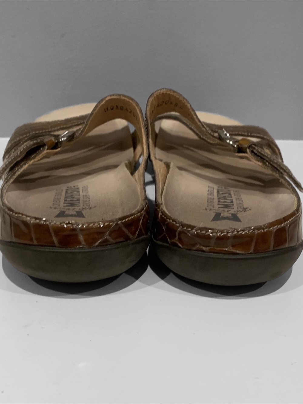Mephisto Afida Brown Croc Sandals Leather Air Relax Slide Shoes Women’s 9 EU 39 - Picture 5 of 10